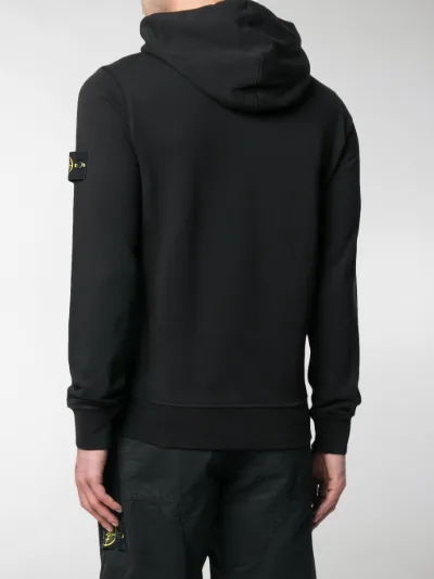 stone island logo patch hoodie
