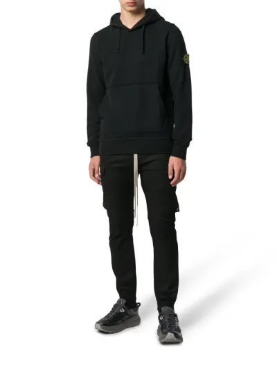 stone island logo patch hoodie