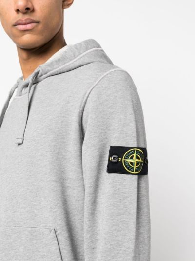 Stone island outlet logo patch hoodie