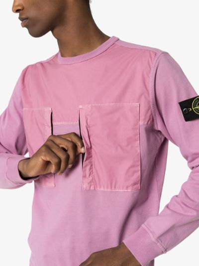 stone island pink crewneck