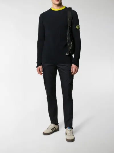 stone island black knitted jumper