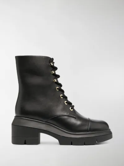 chunky lace up leather boots
