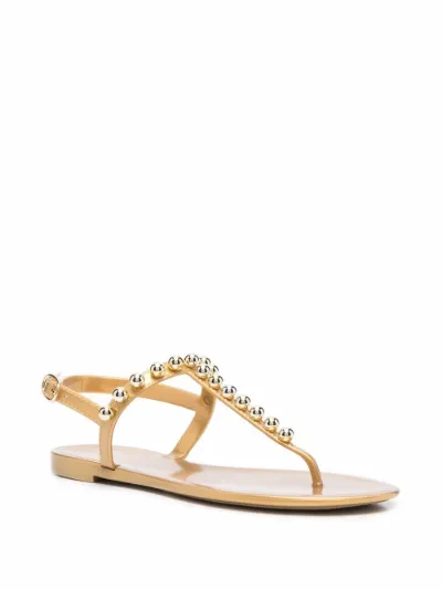 gold studded sandals