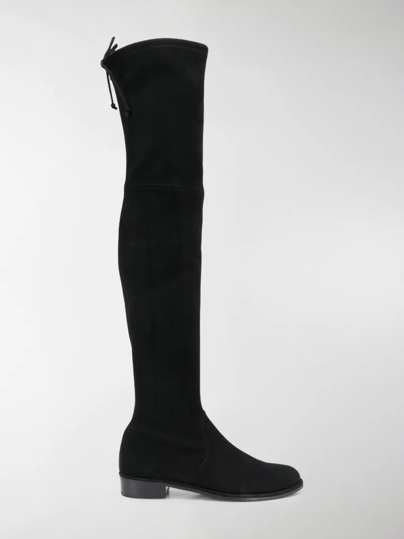 thigh high boots with short heel