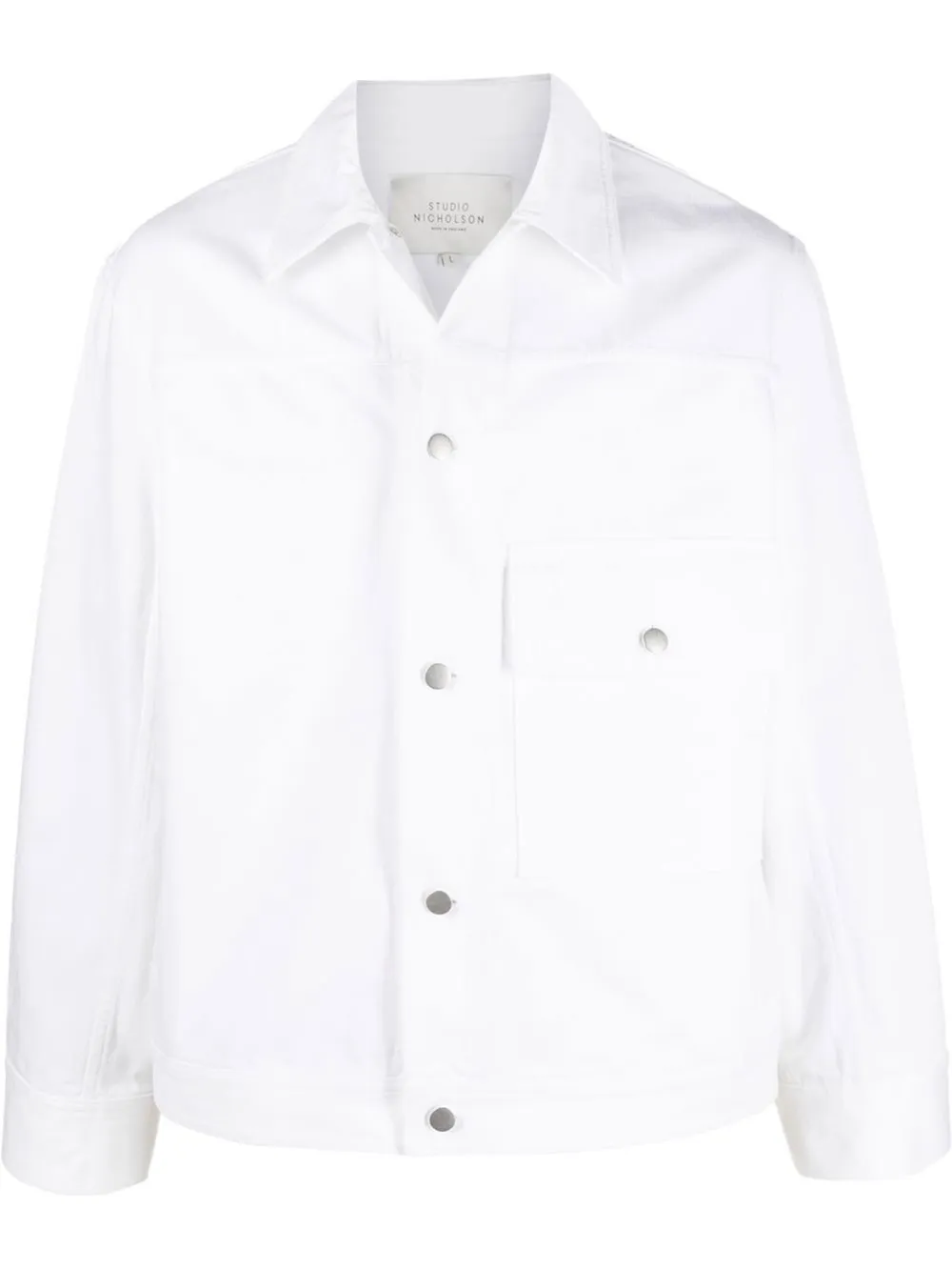buttoned-up denim jacket | Studio 