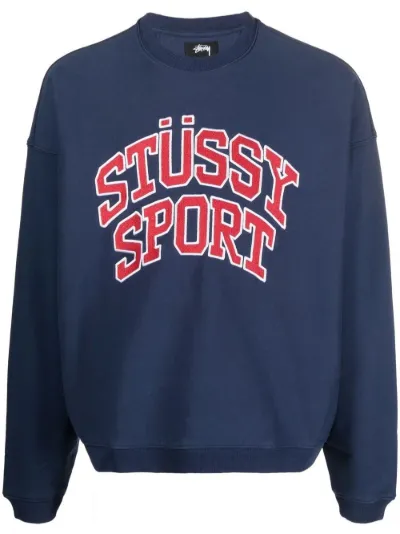 logo-embroidered crew-neck sweatshirt | Stüssy | Eraldo.com