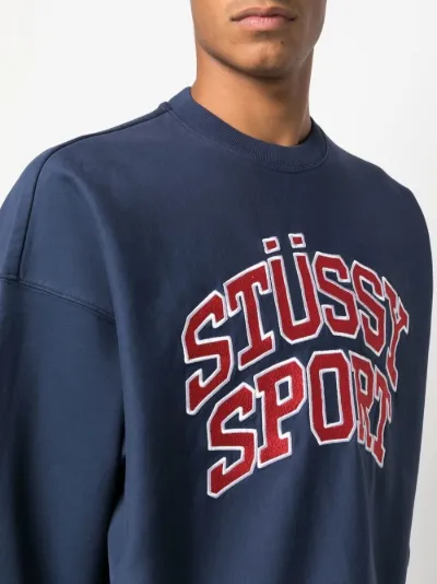 logo-embroidered crew-neck sweatshirt | Stüssy | Eraldo.com