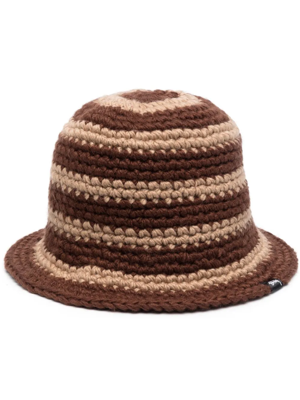 STUSSY Swirl Knit Bucket Hat BROWN