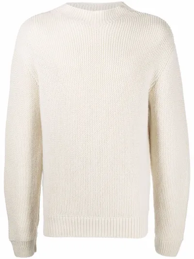 chunky white knit jumper