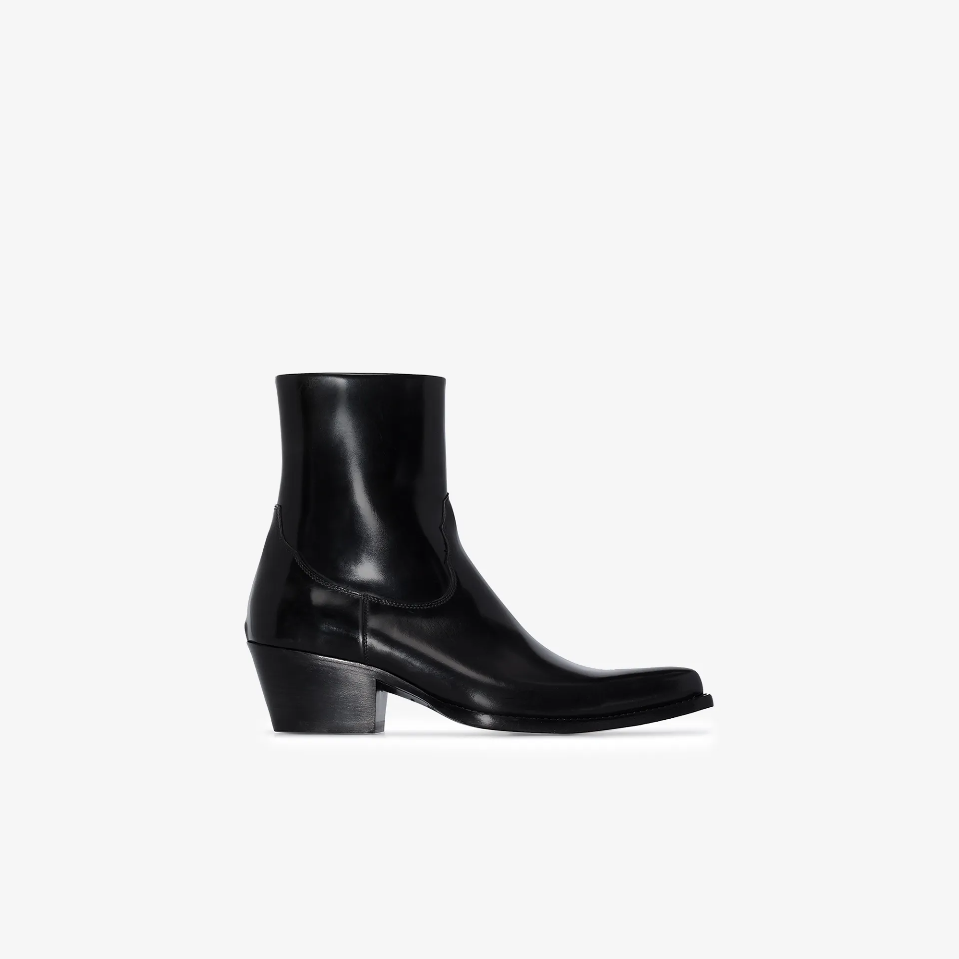 black patent leather western boots