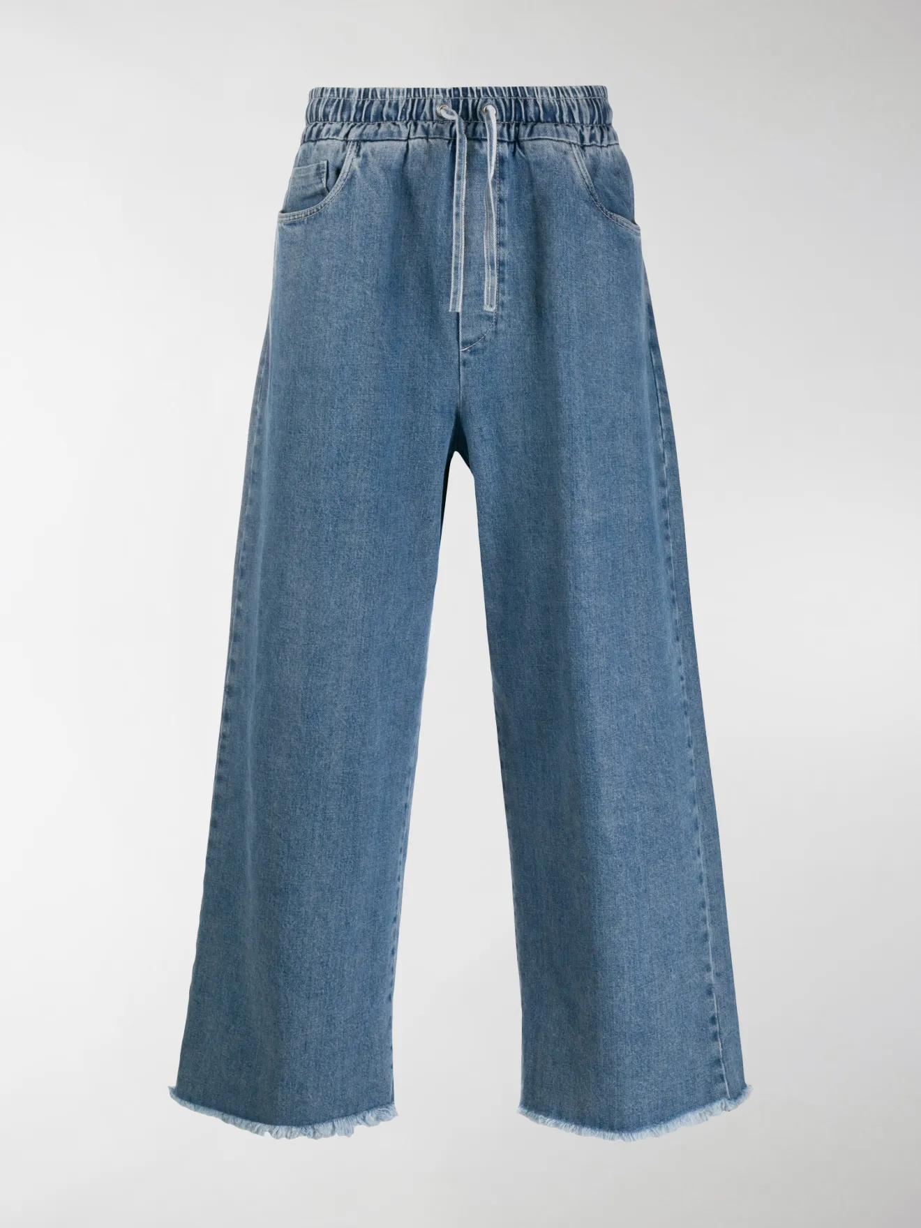 drawstring wide leg jeans