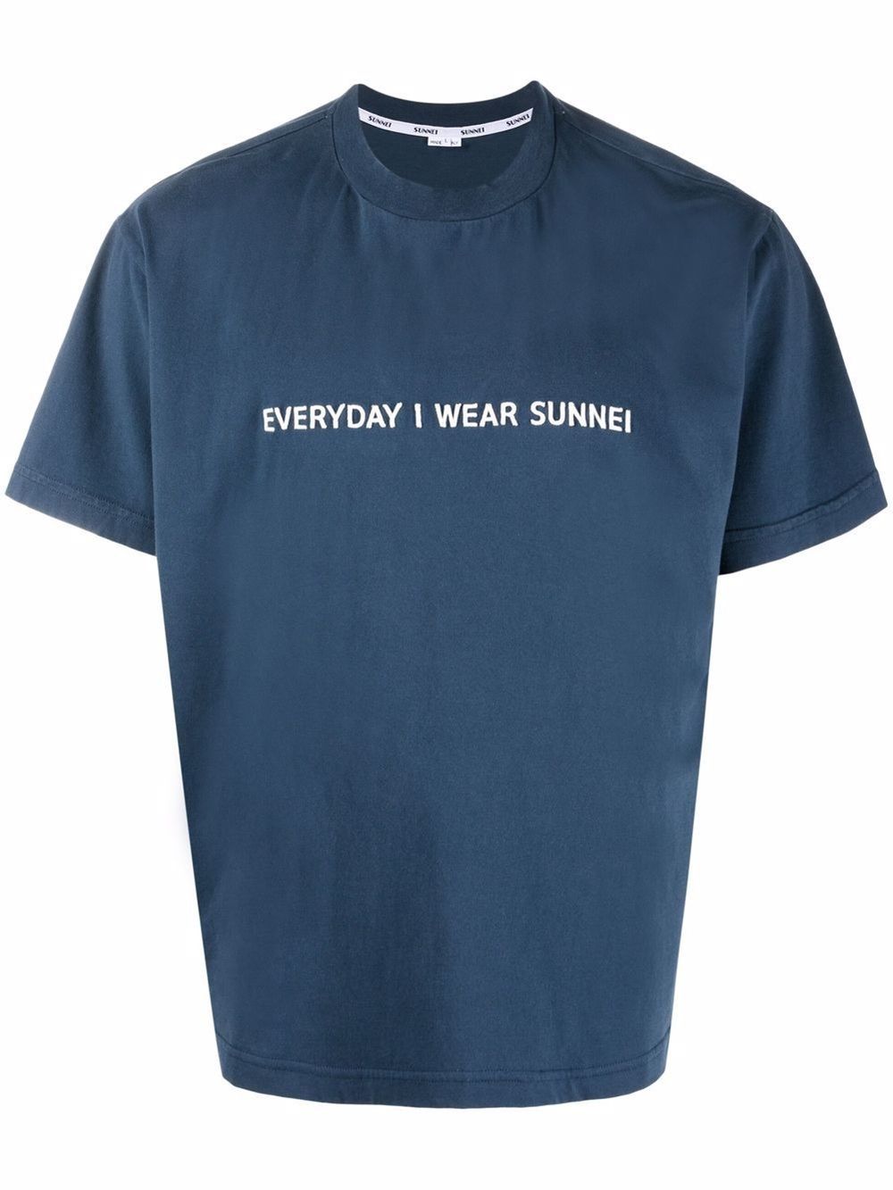 slogan-print crewneck T-shirt | Sunnei | Eraldo.com US