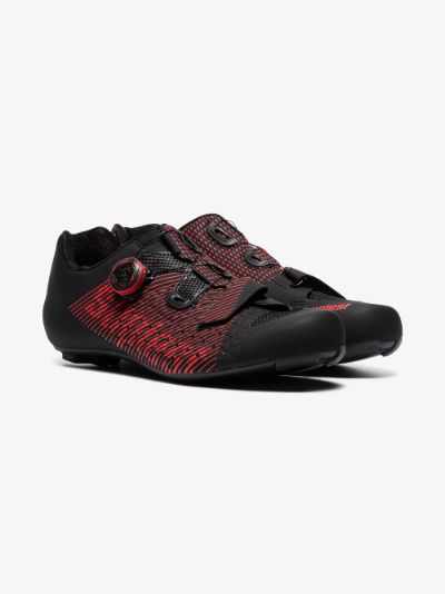 red cycling shoes