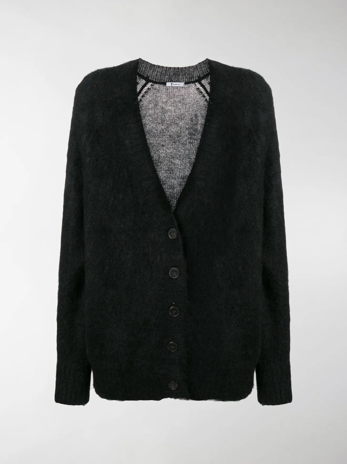 T By Alexander Wang Buttoned Mohair Cardigan Black Modes