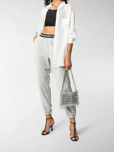 alexander wang logo track pants