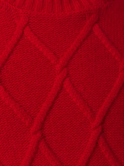 red knit turtleneck