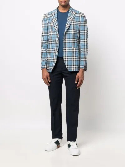 check-print single-breasted blazer | Tagliatore | Eraldo.com