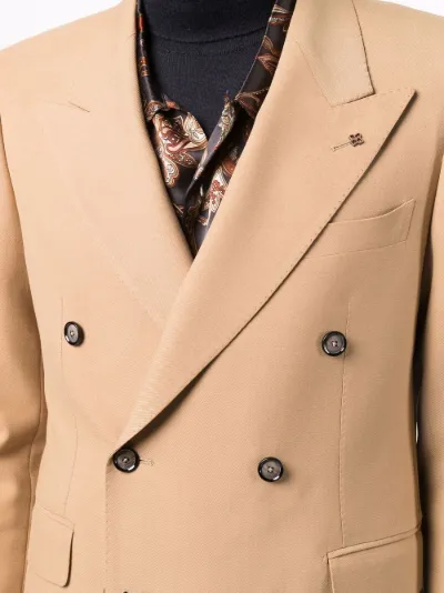 tan double breasted blazer