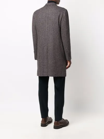double breasted herringbone overcoat