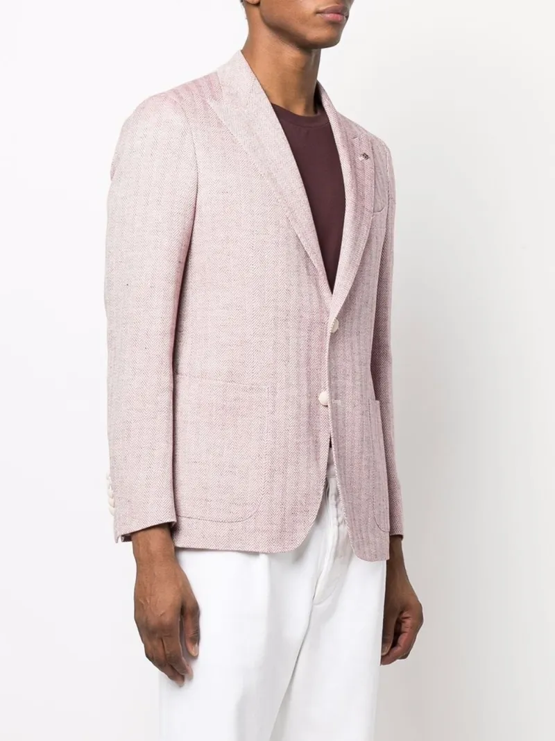 herringbone pattern suit jacket Tagliatore