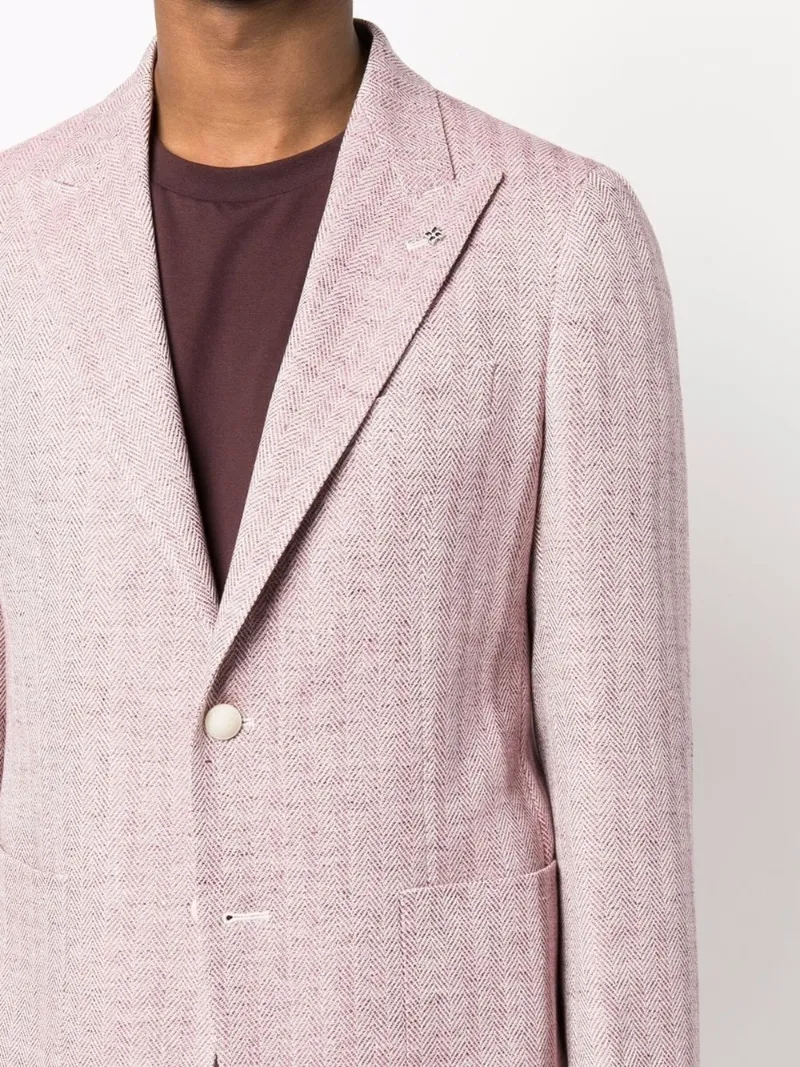 herringbone pattern suit jacket Tagliatore