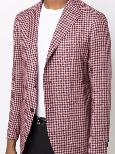 red houndstooth blazer