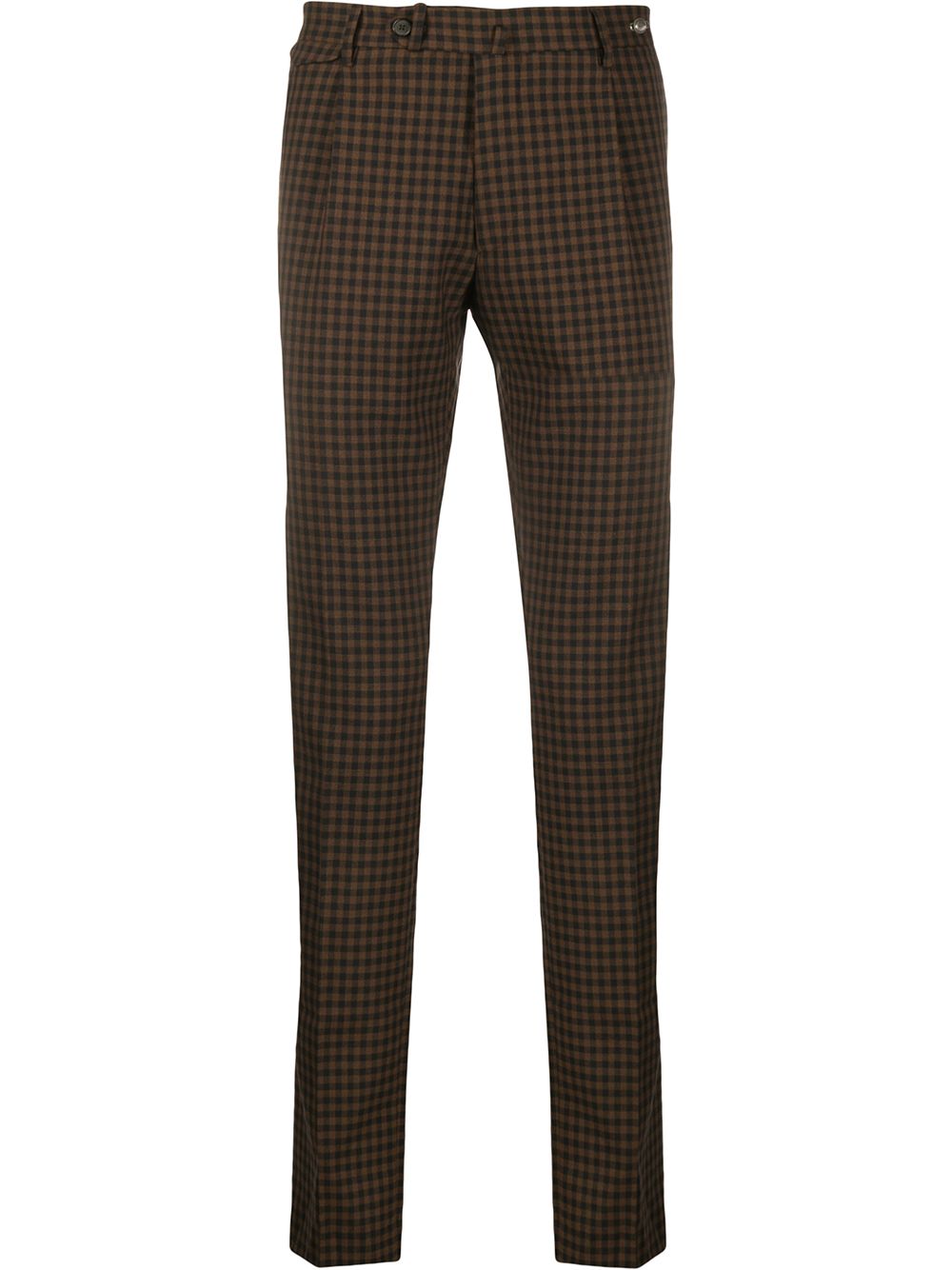 skinny gingham trousers