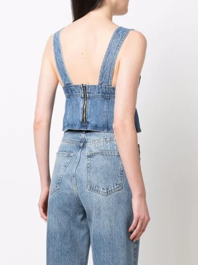 flared denim corset top | Tela | Eraldo.com