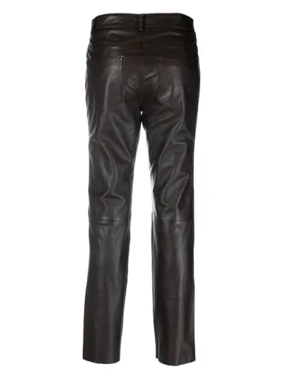Slim fit leather trousers store