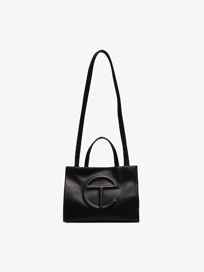 Telfar Black Medium Vegan Leather Shopping Bag | Browns