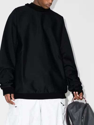 black oversized crew neck sweatshirt