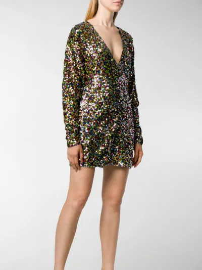 The Attico Abito corto con paillettes verde | MODES