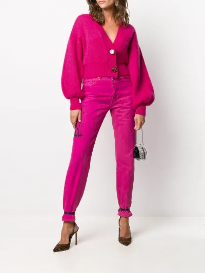balloon sleeve cropped cardigan