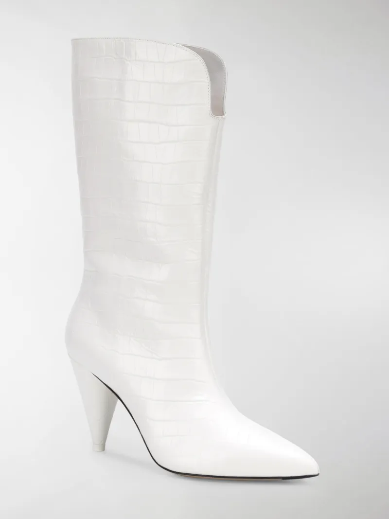 crocodile white boots