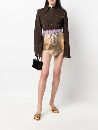 The Attico Gonna denim Wave oro | MODES