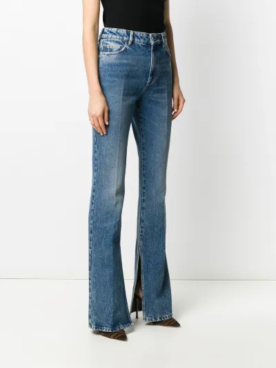 The Attico high-waisted bootcut jeans blue | MODES