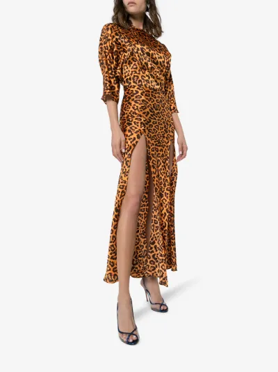 leopard slit dress