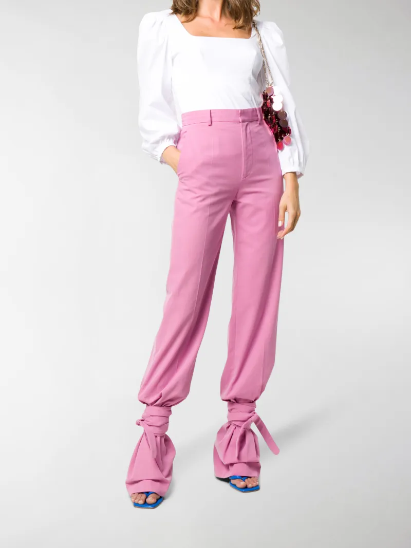The Attico Pantaloni a vita alta rosa | MODES