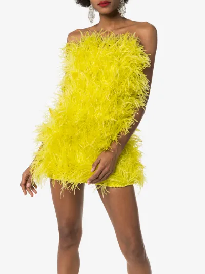 yellow feather dress