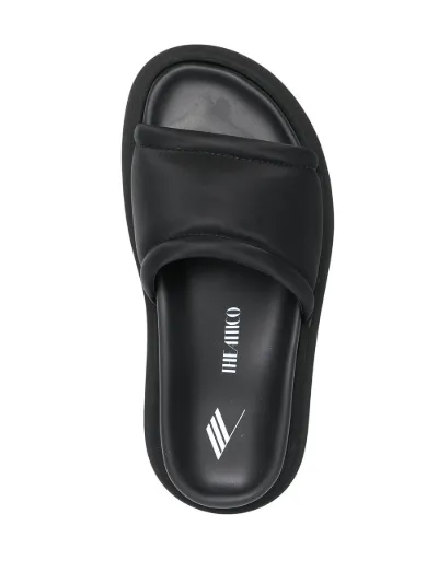 black satin slides