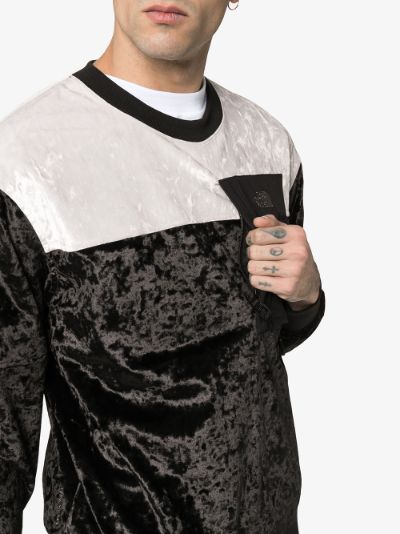 crushed velvet sweatshirt