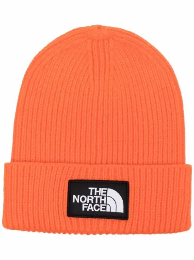 logo-patch knitted beanie | The North 