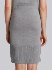 2-In-1 Cardigan Polo Dress In Light Grey Fine Merino Wool