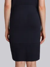 2-In-1 Cardigan Polo Dress In Navy Fine Merino Wool