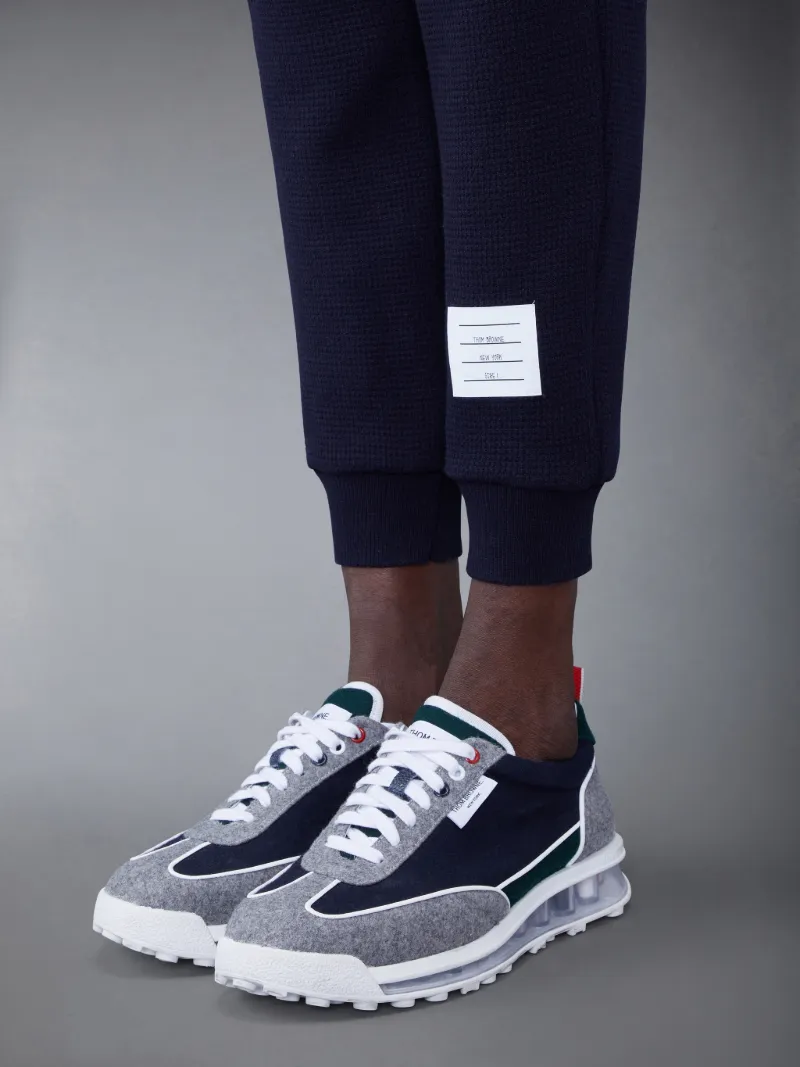 カシミヤ ワッフル 2003 4BAR スウェットパンツブルー | Thom Browne 