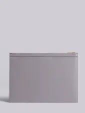 ラージジッパーラップトップホルダー (39 X 28CM)コントラスト4BARストライプ ペブルグレイン&カーフレザー