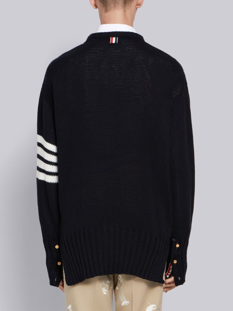 4-Bar Anchor Icon Intarsia Pullover | Thom Browne