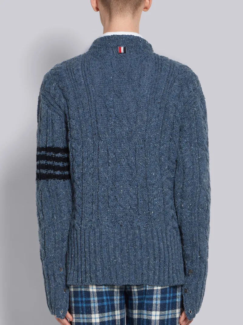 4-bar Aran Cable Donegal Pullover | Thom Browne