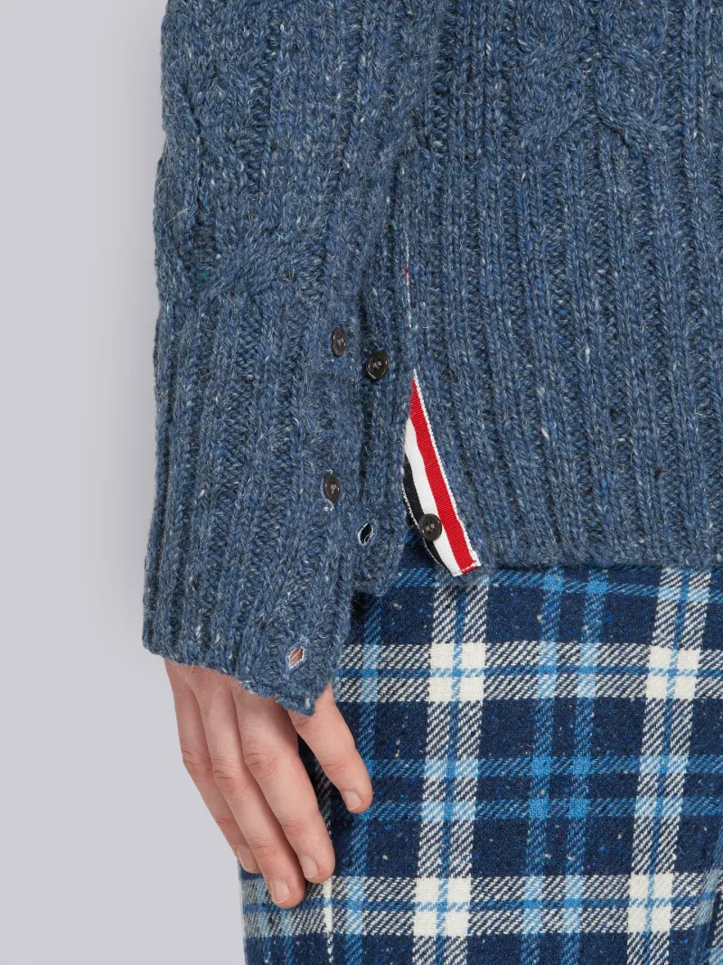 4-bar Aran Cable Donegal Pullover | Thom Browne