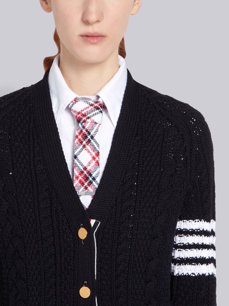 4-Bar cable-knit cardigan